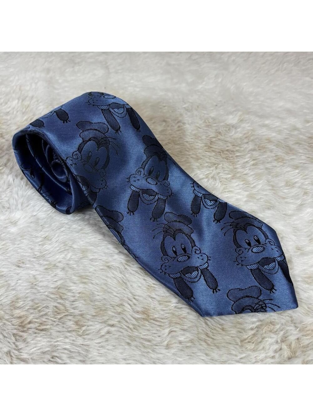 Disney Goofy Silk Tie Balancine Tie Works Blue Novelty USA